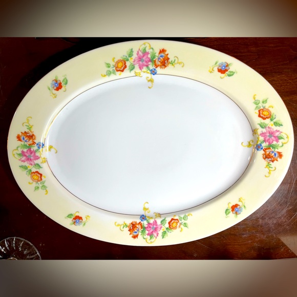RARE LRG Eschenbach Baronet style Bavarian China Pattern Floral VTG Oval Platter - Picture 3 of 12